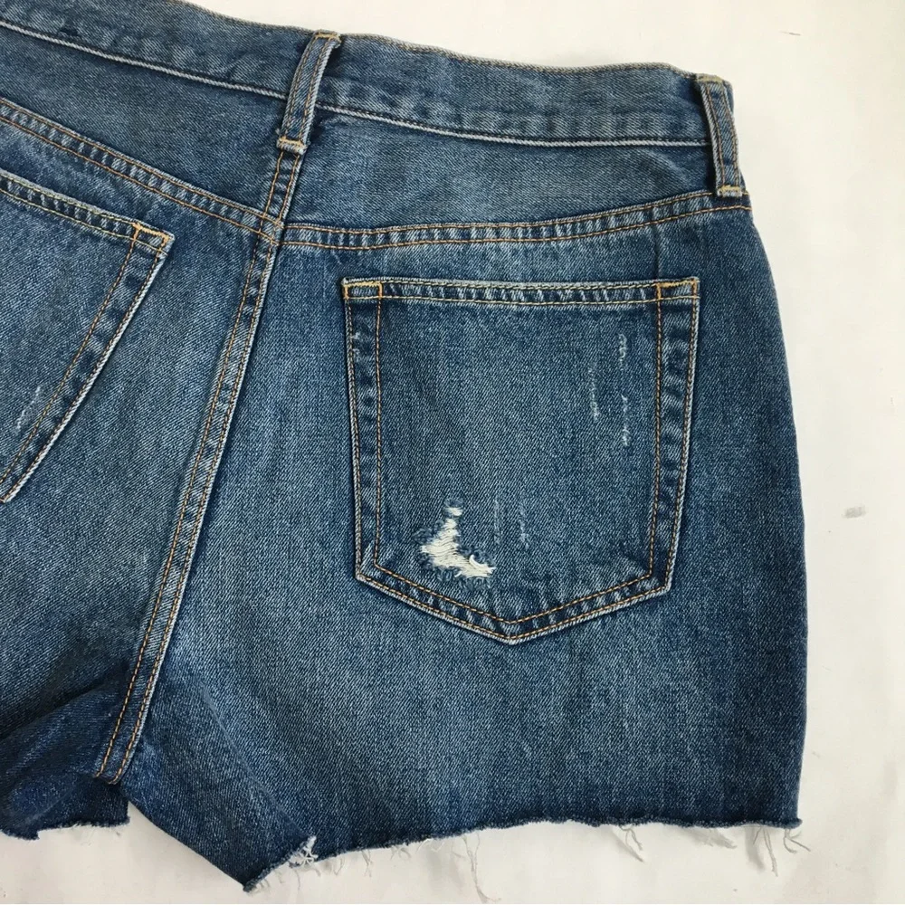 Free People Sophia Mid Rise Distressed Buttonfly Cut Off Denim Jean Shorts 31 - Picture 8 of 15